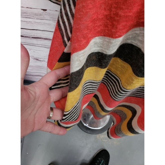 Bellamie Sheer Burnout Striped Quarter Sleeve pockets‎ Tunic Top Medium - Picture 6 of 9